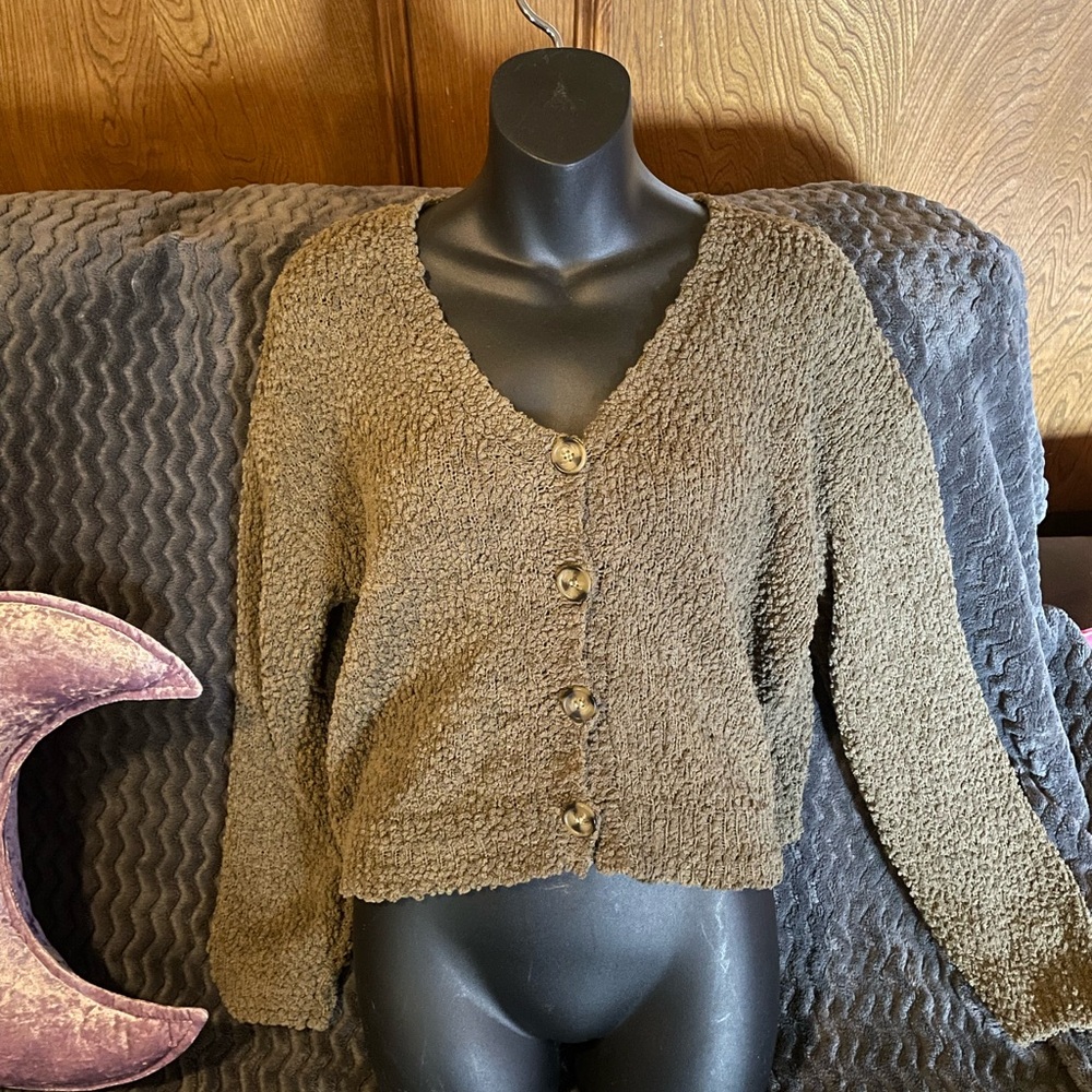 green sweater